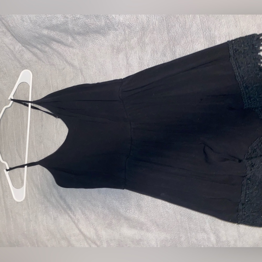 women's black mini romper. Size M